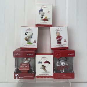 Hallmark Peanuts Gang Snoopy Christmas Ornaments Lot Of 6 “Paratrooper Snoopy”